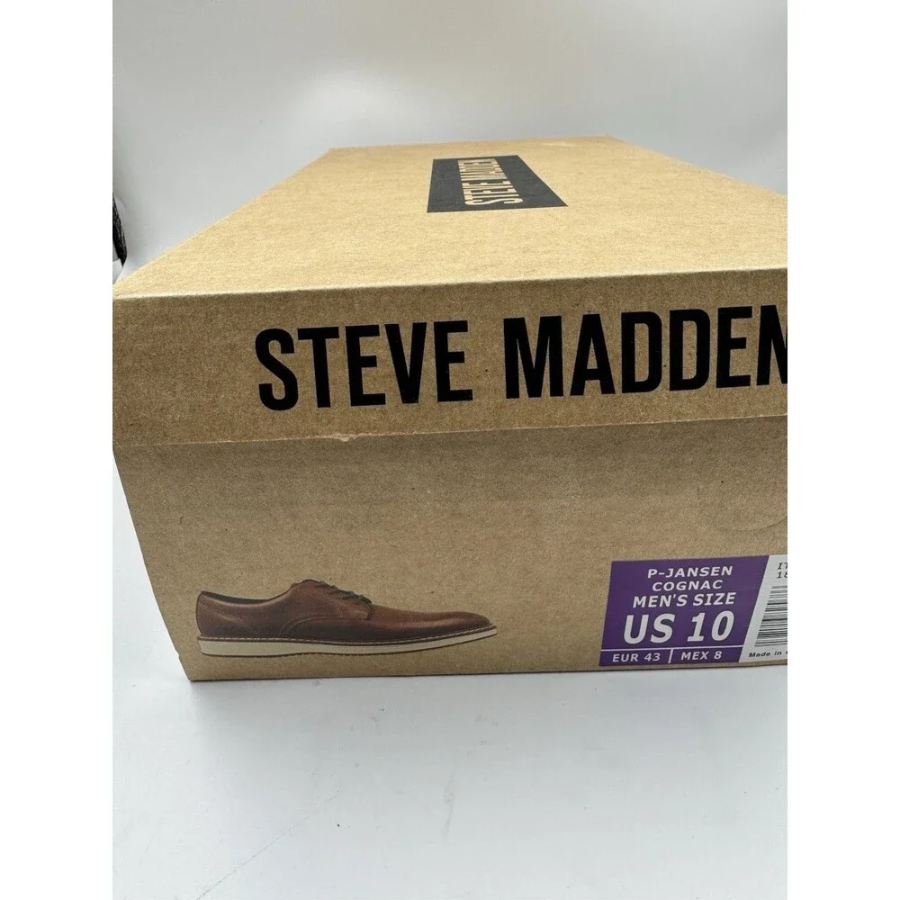 NEW Steve Madden P-Jansen Oxford Cognac Casual Lace Up Shoes, Men's Size 10